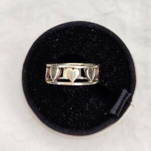 90s silver heart ring